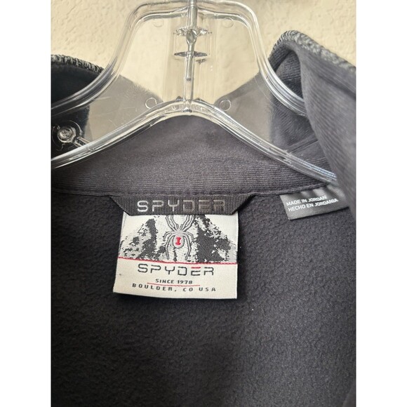 Spyder Men's Size Large Gray Black Bandit Half Zip Pullover Jacket Sweater - Picture 6 of 7
